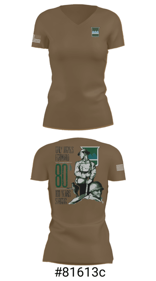 Women's Short Sleeve Vneck Shirt, 80th Training Command, , Teamtime, Team time, sublimation, custom sports apparel, team uniforms, spirit wear, spiritwear, sports uniforms, custom shirts, team store, custom team store, fundraiser sports, apparel fundraiser