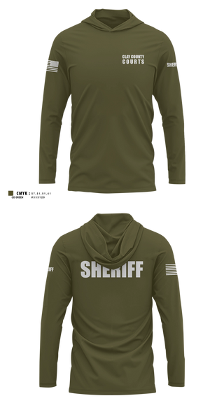 Long Sleeve hooded sunshirt, Clay County Courts, Police, Teamtime, Team time, sublimation, custom sports apparel, team uniforms, spirit wear, spiritwear, sports uniforms, custom shirts, team store, custom team store, fundraiser sports, apparel fundraiser