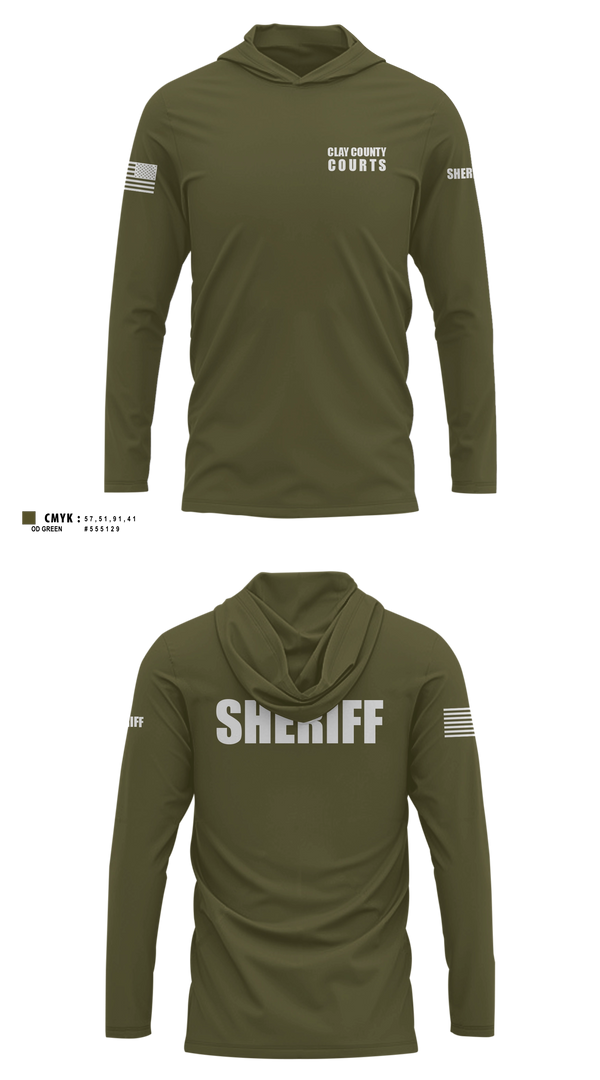 Long Sleeve hooded sunshirt, Clay County Courts, Police, Teamtime, Team time, sublimation, custom sports apparel, team uniforms, spirit wear, spiritwear, sports uniforms, custom shirts, team store, custom team store, fundraiser sports, apparel fundraiser