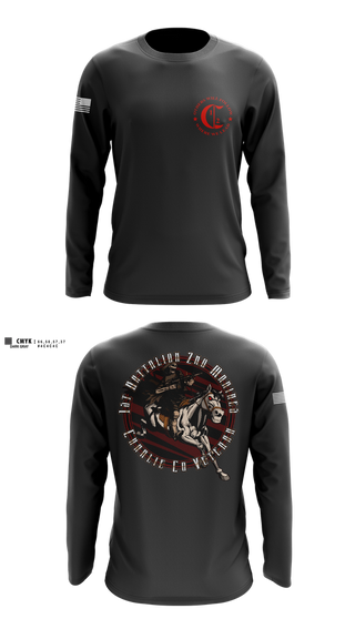 Long Sleeve Performance Shirt, 1st Battalion 2nd Marines Charlie Co Veteran, Marines, Teamtime, Team time, sublimation, custom sports apparel, team uniforms, spirit wear, spiritwear, sports uniforms, custom shirts, team store, custom team store, fundraiser sports, apparel fundraiser