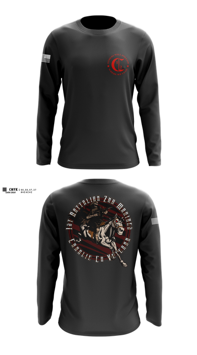1st Battalion 2nd Marines Charlie Co Veteran 59013691 Long Sleeve Performance Shirt 1
