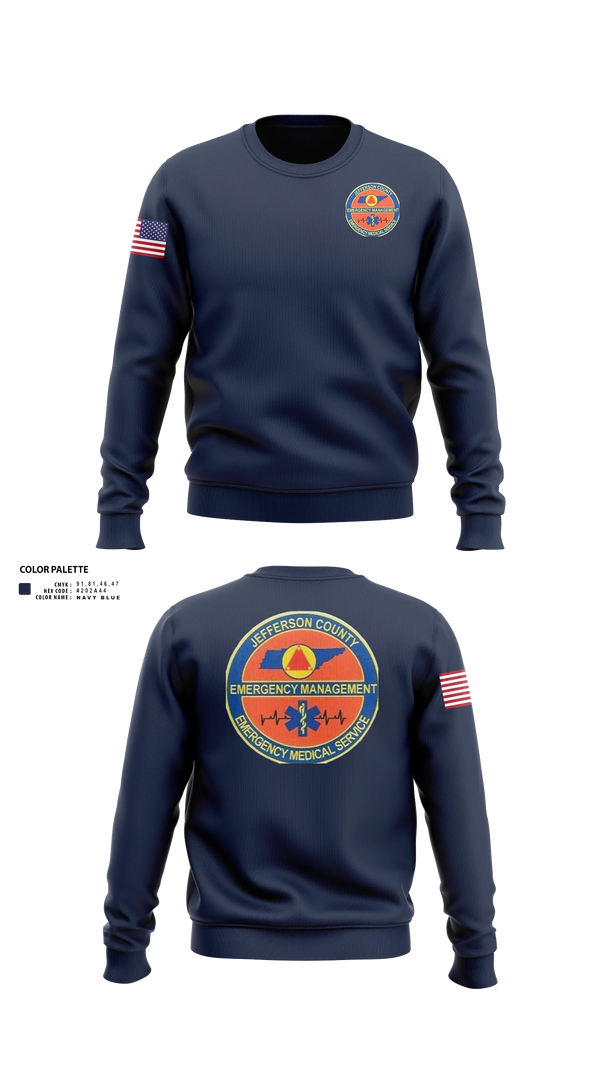 Crew Neck Sweatshirt, JEFFERSON COUNTY EMS, EMS/EMT, Teamtime, Team time, sublimation, custom sports apparel, team uniforms, spirit wear, spiritwear, sports uniforms, custom shirts, team store, custom team store, fundraiser sports, apparel fundraiser