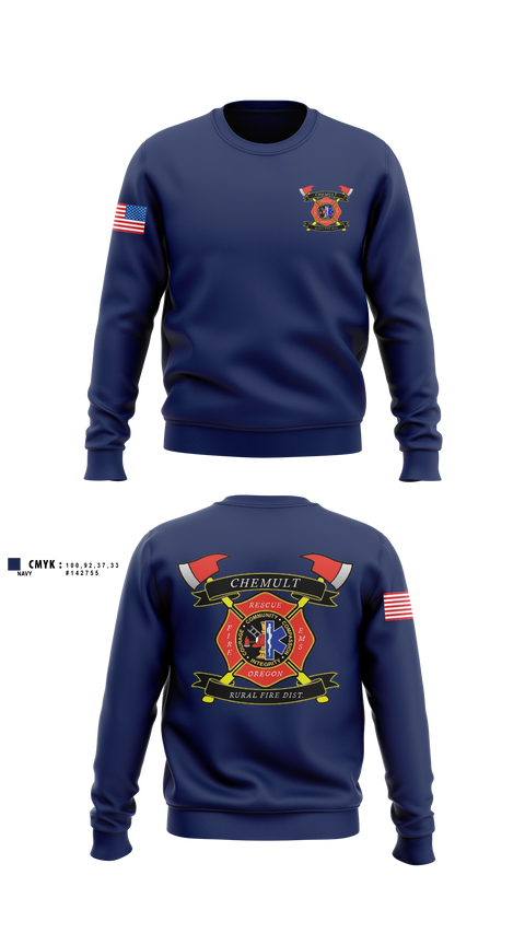 Crew Neck Sweatshirt, Chemult Rural Fire Protection District, Fire Department, Teamtime, Team time, sublimation, custom sports apparel, team uniforms, spirit wear, spiritwear, sports uniforms, custom shirts, team store, custom team store, fundraiser sports, apparel fundraiser