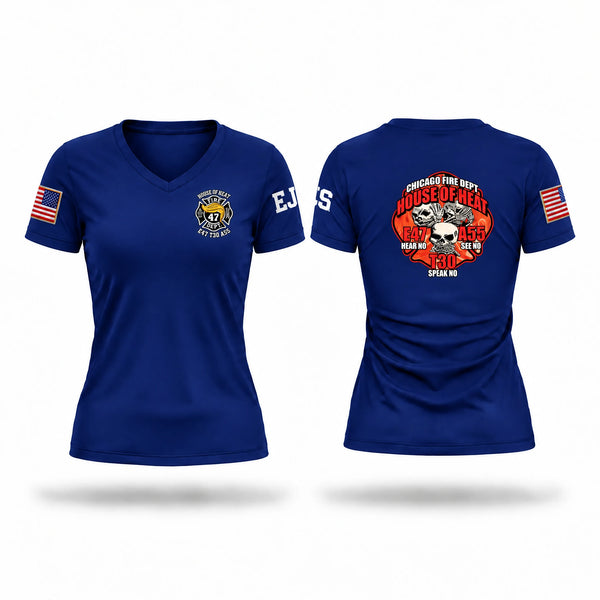 Womens Short Sleeve Vneck Shirt, Cfd e47, Fire Department, Teamtime, Team time, sublimation, custom sports apparel, team uniforms, spirit wear, spiritwear, sports uniforms, custom shirts, team store, custom team store, fundraiser sports, apparel fundraiser
