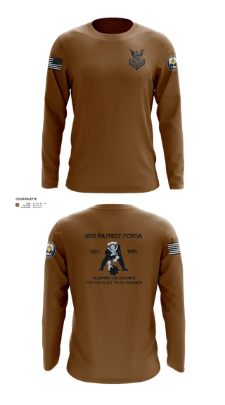 Long Sleeve Performance Shirt, Uss patriot, Navy, Teamtime, Team time, sublimation, custom sports apparel, team uniforms, spirit wear, spiritwear, sports uniforms, custom shirts, team store, custom team store, fundraiser sports, apparel fundraiser