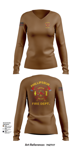 Womens Long Sleeve Vneck Shirt, PHILLIPSBURG FIRE DEPARTMENT, , Teamtime, Team time, sublimation, custom sports apparel, team uniforms, spirit wear, spiritwear, sports uniforms, custom shirts, team store, custom team store, fundraiser sports, apparel fundraiser