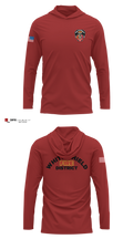 White Shield Fire Department Long Sleeve Hooded Sun Shirt - 2