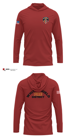 Long Sleeve Hooded Sun Shirt, White Shield Fire Department, Fire Department, Teamtime, Team time, sublimation, custom sports apparel, team uniforms, spirit wear, spiritwear, sports uniforms, custom shirts, team store, custom team store, fundraiser sports, apparel fundraiser