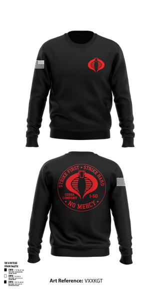 Crew Neck Sweatshirt, Cobra 1-50, Army, Teamtime, Team time, sublimation, custom sports apparel, team uniforms, spirit wear, spiritwear, sports uniforms, custom shirts, team store, custom team store, fundraiser sports, apparel fundraiser