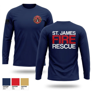 Long Sleeve Performance Shirt, St. James Volunteer Fire Department, Fire Department, Teamtime, Team time, sublimation, custom sports apparel, team uniforms, spirit wear, spiritwear, sports uniforms, custom shirts, team store, custom team store, fundraiser sports, apparel fundraiser