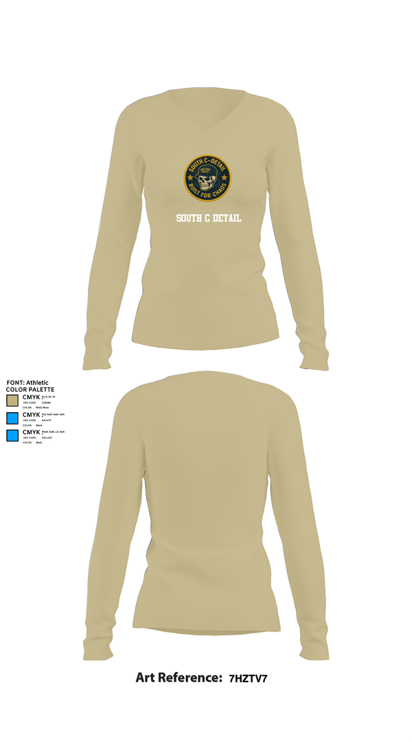 Womens Long Sleeve Vneck Shirt, South C Detail, , Teamtime, Team time, sublimation, custom sports apparel, team uniforms, spirit wear, spiritwear, sports uniforms, custom shirts, team store, custom team store, fundraiser sports, apparel fundraiser