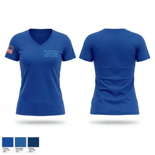 Womens Short Sleeve Vneck Shirt, Morgan State/Coppin State Bear Battalion, Army, Teamtime, Team time, sublimation, custom sports apparel, team uniforms, spirit wear, spiritwear, sports uniforms, custom shirts, team store, custom team store, fundraiser sports, apparel fundraiser