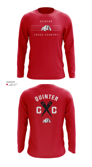 Long Sleeve Performance Shirt, Quinter Bulldogs, Cross Country, Teamtime, Team time, sublimation, custom sports apparel, team uniforms, spirit wear, spiritwear, sports uniforms, custom shirts, team store, custom team store, fundraiser sports, apparel fundraiser
