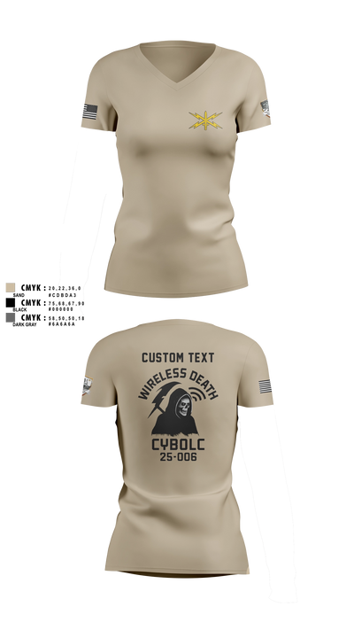 Bravo Company, 401st Cyber Battalion 75539801 Women's Short Sleeve V-neck Shirt - 6