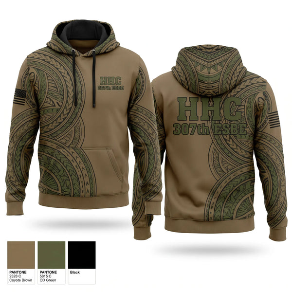 Hoodie, HHC, 307th ESB-E, Army, Teamtime, Team time, sublimation, custom sports apparel, team uniforms, spirit wear, spiritwear, sports uniforms, custom shirts, team store, custom team store, fundraiser sports, apparel fundraiser