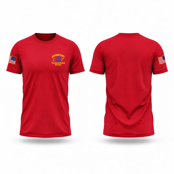 Old School Cotton Feel Shirt, Hardeman County Ambulance Service, EMS/EMT, Teamtime, Team time, sublimation, custom sports apparel, team uniforms, spirit wear, spiritwear, sports uniforms, custom shirts, team store, custom team store, fundraiser sports, apparel fundraiser