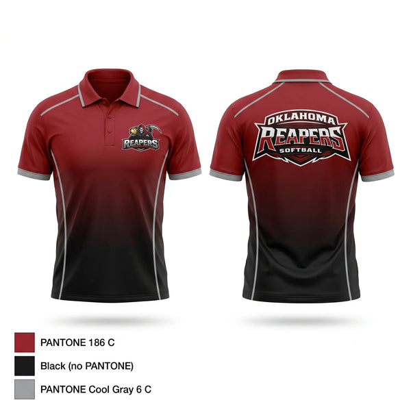Short Sleeve Performance Polo, Oklahoma Reapers, Softball, Teamtime, Team time, sublimation, custom sports apparel, team uniforms, spirit wear, spiritwear, sports uniforms, custom shirts, team store, custom team store, fundraiser sports, apparel fundraiser
