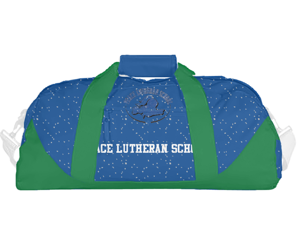 Duffle Bag, Peace Lutheran School, Spirit Store, Teamtime, Team time, sublimation, custom sports apparel, team uniforms, spirit wear, spiritwear, sports uniforms, custom shirts, team store, custom team store, fundraiser sports, apparel fundraiser