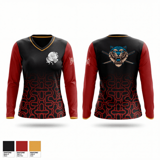 Womens Long Sleeve Vneck Shirt, Quest Academy, , Teamtime, Team time, sublimation, custom sports apparel, team uniforms, spirit wear, spiritwear, sports uniforms, custom shirts, team store, custom team store, fundraiser sports, apparel fundraiser