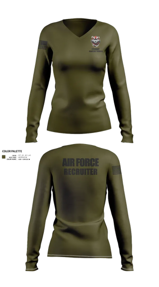 Womens Long Sleeve Vneck Shirt, 336 RCS F Flight, , Teamtime, Team time, sublimation, custom sports apparel, team uniforms, spirit wear, spiritwear, sports uniforms, custom shirts, team store, custom team store, fundraiser sports, apparel fundraiser