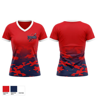 Womens Short Sleeve Vneck Shirt, Okeeheelee Warriors, Baseball, Teamtime, Team time, sublimation, custom sports apparel, team uniforms, spirit wear, spiritwear, sports uniforms, custom shirts, team store, custom team store, fundraiser sports, apparel fundraiser