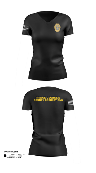 Womens Short Sleeve Vneck Shirt, DOC PG, Police, Teamtime, Team time, sublimation, custom sports apparel, team uniforms, spirit wear, spiritwear, sports uniforms, custom shirts, team store, custom team store, fundraiser sports, apparel fundraiser