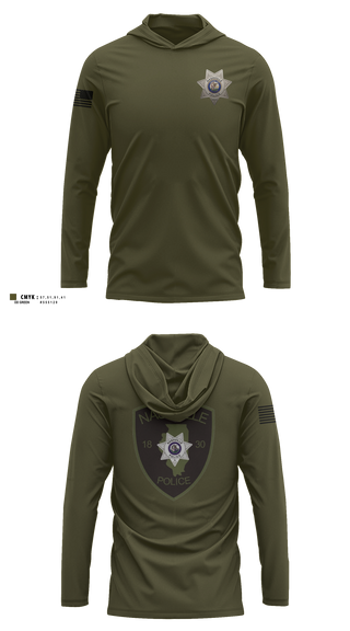 Long Sleeve Hooded Sun Shirt, Nashville Police Department, IL, Police, Teamtime, Team time, sublimation, custom sports apparel, team uniforms, spirit wear, spiritwear, sports uniforms, custom shirts, team store, custom team store, fundraiser sports, apparel fundraiser