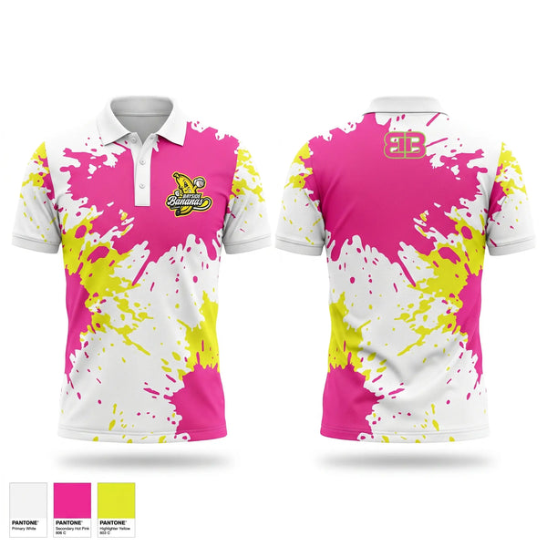Short Sleeve Performance Polo, Bayside Bananas, Baseball, Teamtime, Team time, sublimation, custom sports apparel, team uniforms, spirit wear, spiritwear, sports uniforms, custom shirts, team store, custom team store, fundraiser sports, apparel fundraiser