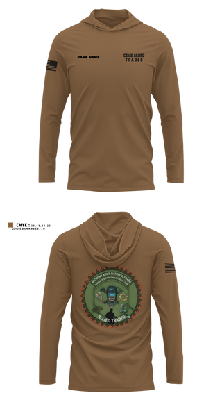 Long Sleeve Performance Shirt with hood, CSMS ALLIED TRADES, National Guard, Teamtime, Team time, sublimation, custom sports apparel, team uniforms, spirit wear, spiritwear, sports uniforms, custom shirts, team store, custom team store, fundraiser sports, apparel fundraiser