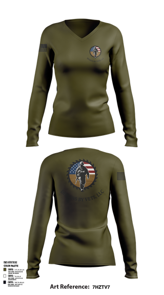 Womens Long Sleeve Vneck Shirt, Designs By Vets, , Teamtime, Team time, sublimation, custom sports apparel, team uniforms, spirit wear, spiritwear, sports uniforms, custom shirts, team store, custom team store, fundraiser sports, apparel fundraiser