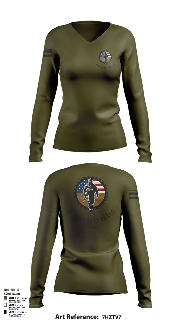 Womens Long Sleeve Vneck Shirt, Designs By Vets, , Teamtime, Team time, sublimation, custom sports apparel, team uniforms, spirit wear, spiritwear, sports uniforms, custom shirts, team store, custom team store, fundraiser sports, apparel fundraiser
