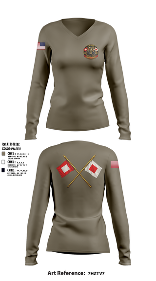 Womens Long Sleeve Vneck Shirt, 163 S6, Army, Teamtime, Team time, sublimation, custom sports apparel, team uniforms, spirit wear, spiritwear, sports uniforms, custom shirts, team store, custom team store, fundraiser sports, apparel fundraiser