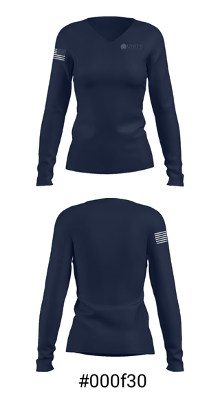 Women's Long Sleeve Vneck Shirt, Unity Christian School, Spirit Store, Teamtime, Team time, sublimation, custom sports apparel, team uniforms, spirit wear, spiritwear, sports uniforms, custom shirts, team store, custom team store, fundraiser sports, apparel fundraiser