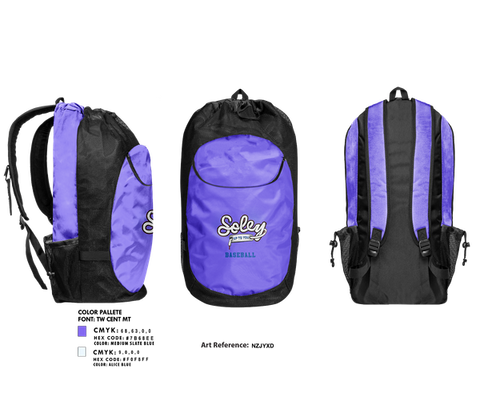 Gear Bag, Soley Stars, Baseball, Teamtime, Team time, sublimation, custom sports apparel, team uniforms, spirit wear, spiritwear, sports uniforms, custom shirts, team store, custom team store, fundraiser sports, apparel fundraiser