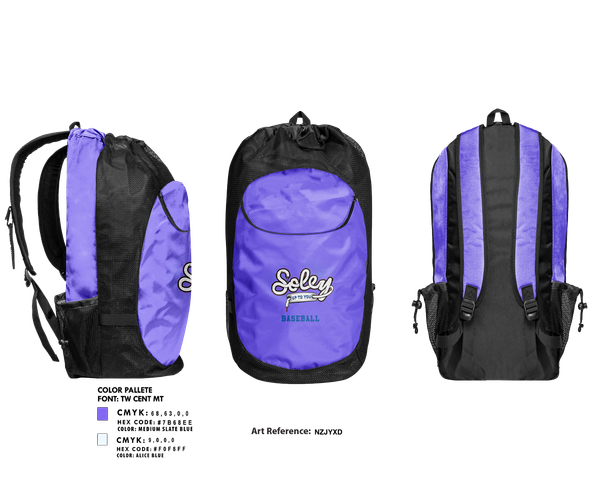 Gear Bag, Soley Stars, Baseball, Teamtime, Team time, sublimation, custom sports apparel, team uniforms, spirit wear, spiritwear, sports uniforms, custom shirts, team store, custom team store, fundraiser sports, apparel fundraiser