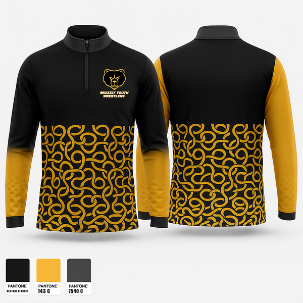 Quarter Zip Jacket, Grizzly Youth Wrestling Club, Wrestling, Teamtime, Team time, sublimation, custom sports apparel, team uniforms, spirit wear, spiritwear, sports uniforms, custom shirts, team store, custom team store, fundraiser sports, apparel fundraiser