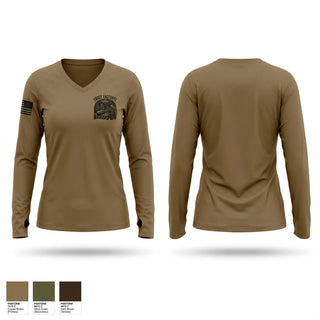 Womens Long Sleeve Vneck Shirt, Auburn Recruiting, Army, Teamtime, Team time, sublimation, custom sports apparel, team uniforms, spirit wear, spiritwear, sports uniforms, custom shirts, team store, custom team store, fundraiser sports, apparel fundraiser