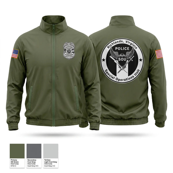 Windbreaker, Richlands Police Department SOU Team, Police, Teamtime, Team time, sublimation, custom sports apparel, team uniforms, spirit wear, spiritwear, sports uniforms, custom shirts, team store, custom team store, fundraiser sports, apparel fundraiser