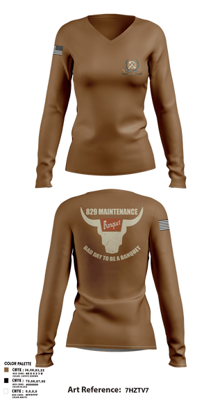 Women's Long Sleeve Vneck Shirt, 829 maintenance, National Guard, Teamtime, Team time, sublimation, custom sports apparel, team uniforms, spirit wear, spiritwear, sports uniforms, custom shirts, team store, custom team store, fundraiser sports, apparel fundraiser