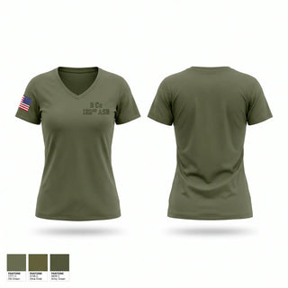 Womens Short Sleeve Vneck Shirt, B Co 122ND ASB, Army, Teamtime, Team time, sublimation, custom sports apparel, team uniforms, spirit wear, spiritwear, sports uniforms, custom shirts, team store, custom team store, fundraiser sports, apparel fundraiser