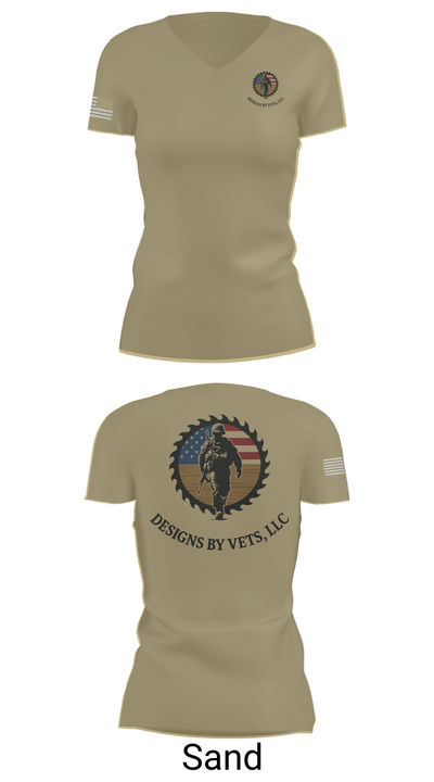 Designs By Vets 85600951 Women's Short Sleeve V-neck Shirt - 88
