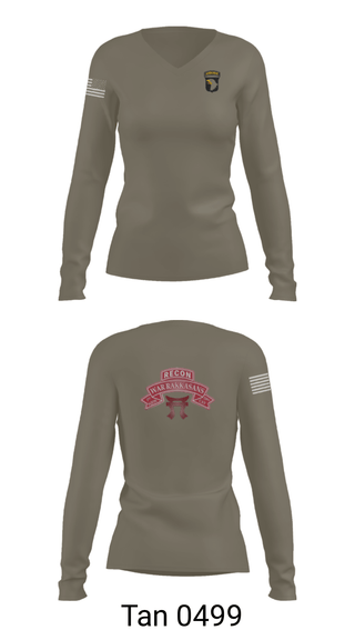 Women's Long Sleeve Vneck Shirt, 1-33 CAV, Army, Teamtime, Team time, sublimation, custom sports apparel, team uniforms, spirit wear, spiritwear, sports uniforms, custom shirts, team store, custom team store, fundraiser sports, apparel fundraiser