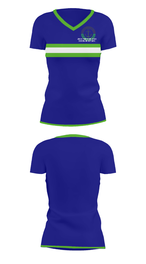Women's Short Sleeve Vneck Shirt, John F Kennedy High School Wrestling, Wrestling, Teamtime, Team time, sublimation, custom sports apparel, team uniforms, spirit wear, spiritwear, sports uniforms, custom shirts, team store, custom team store, fundraiser sports, apparel fundraiser