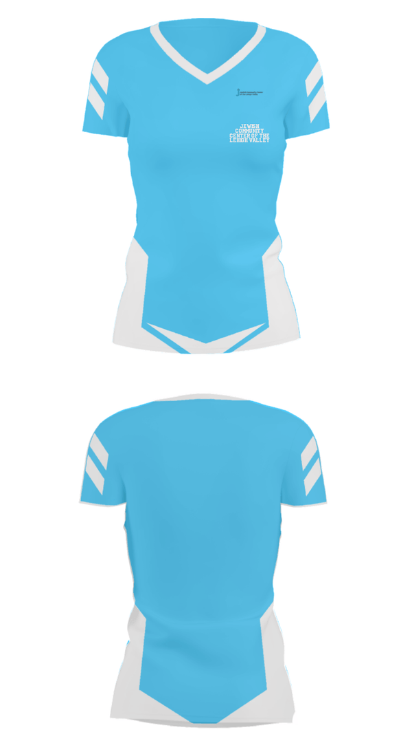 Women's Short Sleeve Vneck Shirt, Jewish Community Center of the Lehigh Valley, Spirit Store, Teamtime, Team time, sublimation, custom sports apparel, team uniforms, spirit wear, spiritwear, sports uniforms, custom shirts, team store, custom team store, fundraiser sports, apparel fundraiser