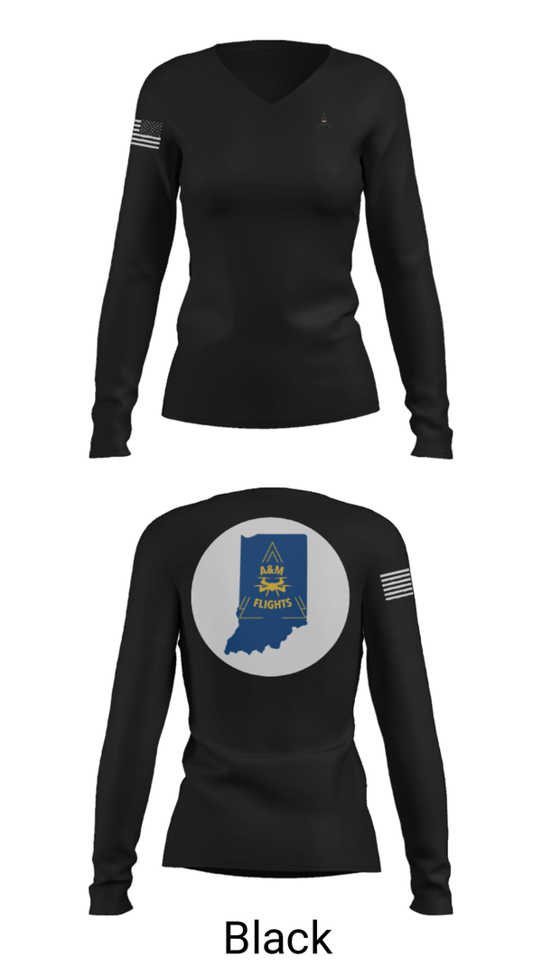Women's Long Sleeve Vneck Shirt, A&M FLIGHTS, , Teamtime, Team time, sublimation, custom sports apparel, team uniforms, spirit wear, spiritwear, sports uniforms, custom shirts, team store, custom team store, fundraiser sports, apparel fundraiser