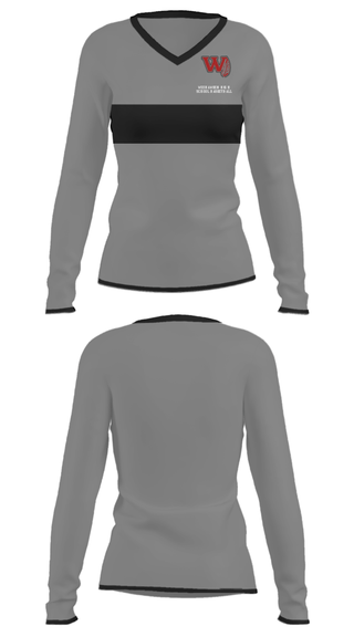 Women's Long Sleeve Vneck Shirt, Weehawken High School Basketball, Men's Basketball, Teamtime, Team time, sublimation, custom sports apparel, team uniforms, spirit wear, spiritwear, sports uniforms, custom shirts, team store, custom team store, fundraiser sports, apparel fundraiser