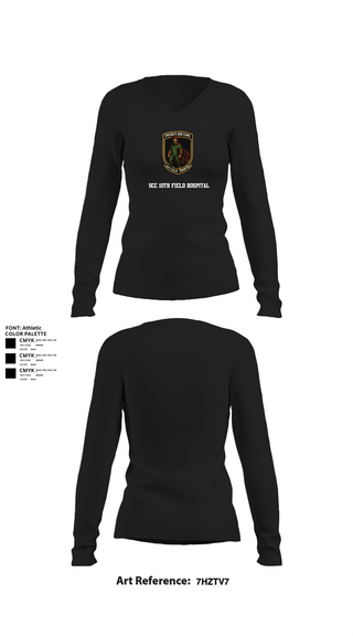 Womens Long Sleeve Vneck Shirt, SCC 10th Field Hospital, , Teamtime, Team time, sublimation, custom sports apparel, team uniforms, spirit wear, spiritwear, sports uniforms, custom shirts, team store, custom team store, fundraiser sports, apparel fundraiser