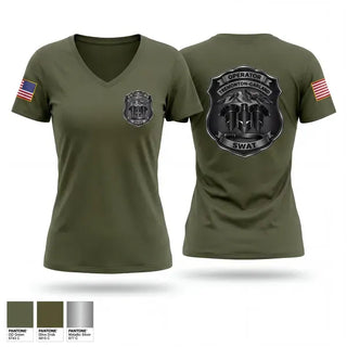 Womens Short Sleeve Vneck Shirt, TGPD SWAT, Police, Teamtime, Team time, sublimation, custom sports apparel, team uniforms, spirit wear, spiritwear, sports uniforms, custom shirts, team store, custom team store, fundraiser sports, apparel fundraiser