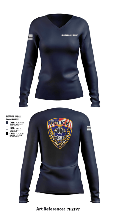 Joliet Police K-9 Unit 79217416 Women's Long Sleeve V-neck Shirt - 1