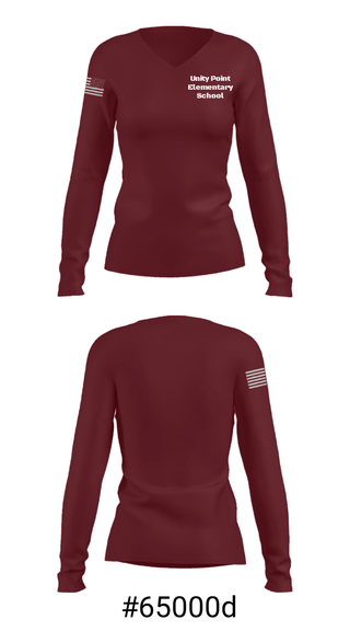 Women's Long Sleeve Vneck Shirt, Unity Point Elementary School, Spirit Store, Teamtime, Team time, sublimation, custom sports apparel, team uniforms, spirit wear, spiritwear, sports uniforms, custom shirts, team store, custom team store, fundraiser sports, apparel fundraiser